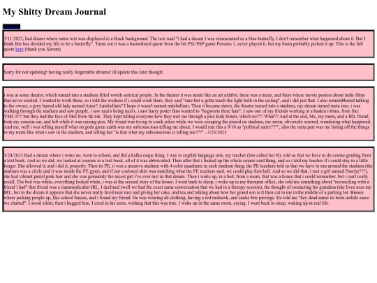 dreamjournal/dream screenshot