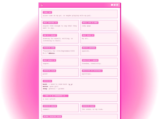 interests/profile screenshot