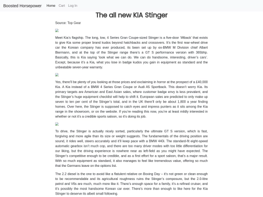 Kia Stinger screenshot