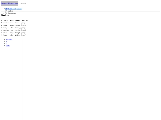 orders screenshot