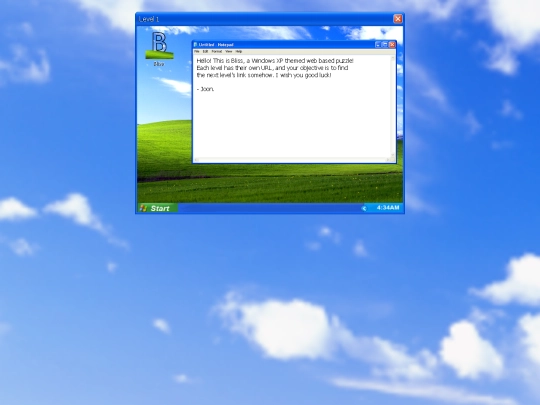 begin/bliss screenshot