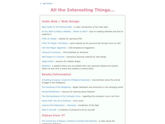 html pages/links screenshot
