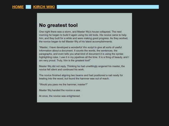 wiki/koans/vim/No-Greatest-Tool screenshot