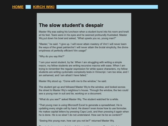 wiki/koans/vim/The-Slow-Students-Despair screenshot