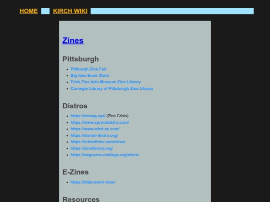 wiki/wiki/Zines screenshot