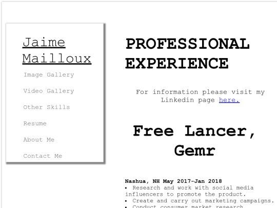 resume screenshot