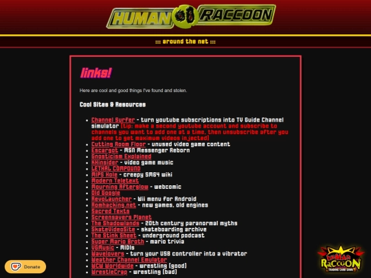 links screenshot