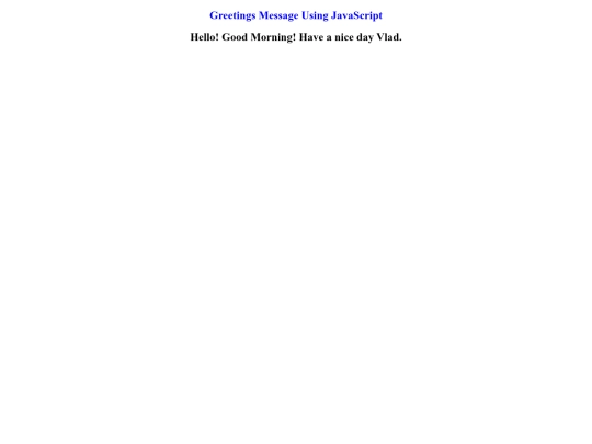 greeting-message screenshot
