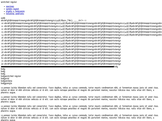 wretched-webfont/wretched-demo screenshot