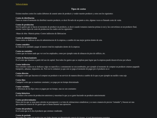 costos screenshot