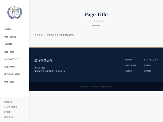 university/template screenshot