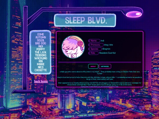 sleepblvd/indi screenshot