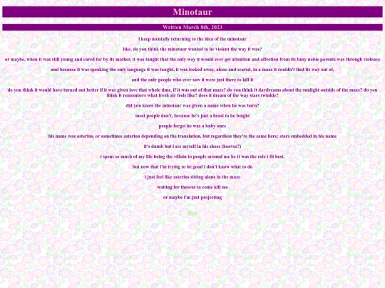 poems/minotaur screenshot