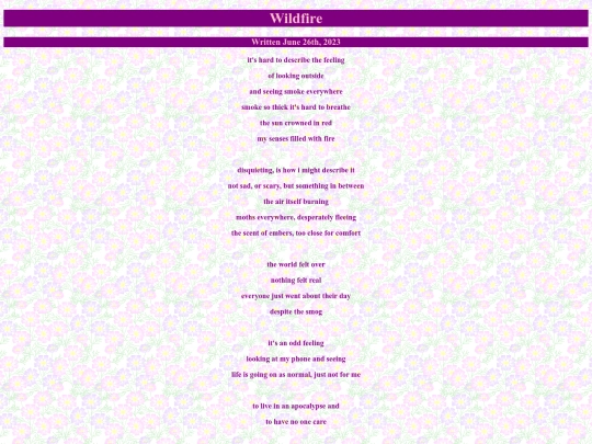 poems/wildfire screenshot