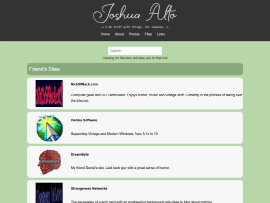 links screenshot