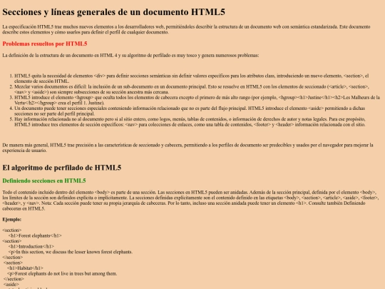 SeccionesylneasgeneralesdeundocumentoHTML5 screenshot