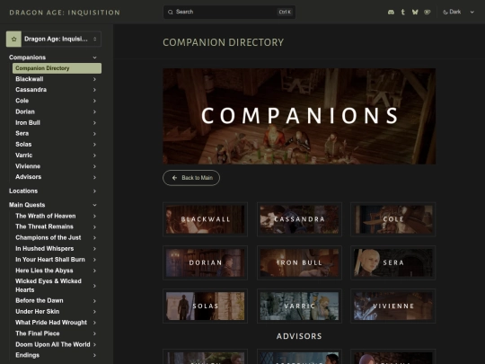 inquisition/companions screenshot