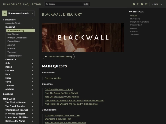 inquisition/transcripts/companions/blackwall/directory screenshot