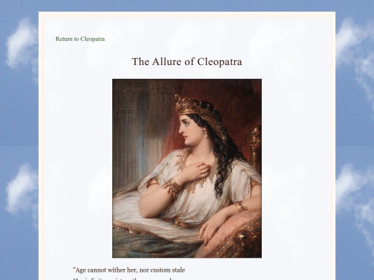 Cleopatra article screenshot
