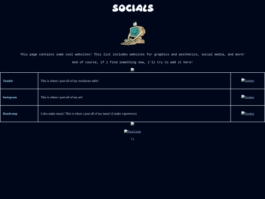 socials screenshot