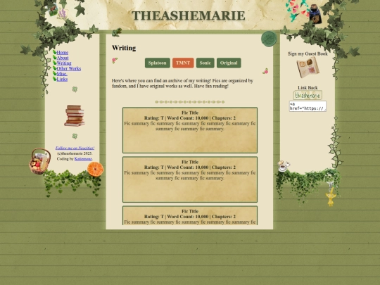 writing screenshot