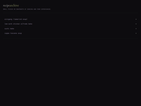recipes screenshot