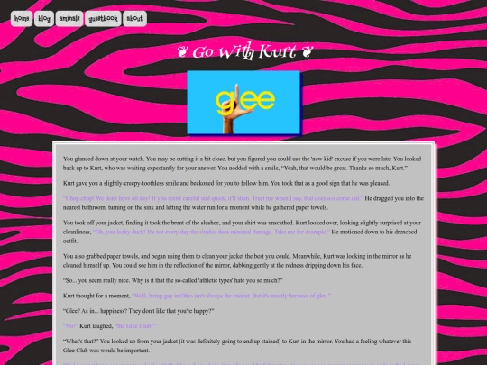 pages/glee thingy/the story/continue/go with kurt screenshot