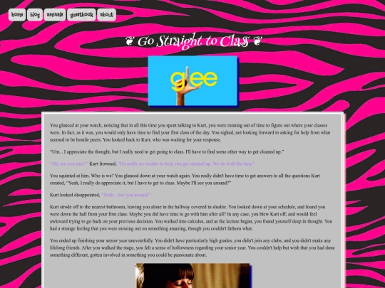 pages/glee thingy/the story/lose/go straight to class screenshot