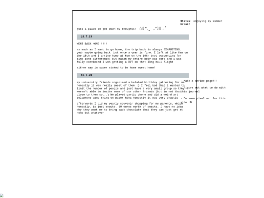 diary screenshot