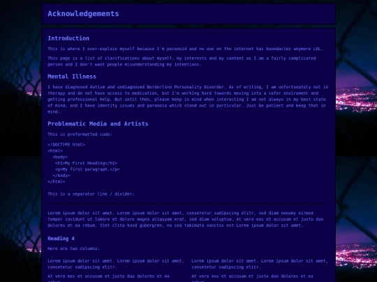 acknowledgements screenshot