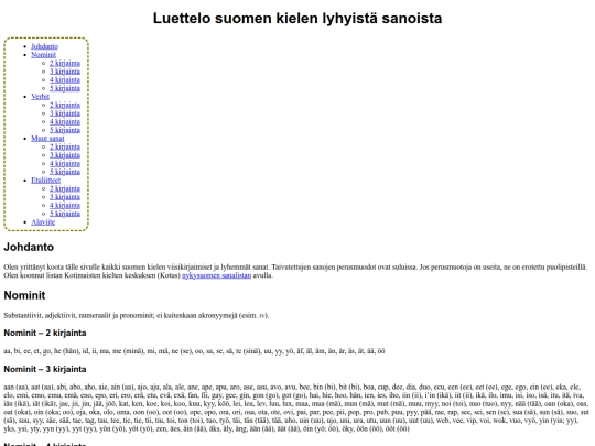 lyhyetsanat screenshot