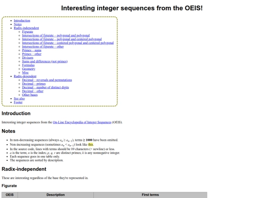 oeis screenshot