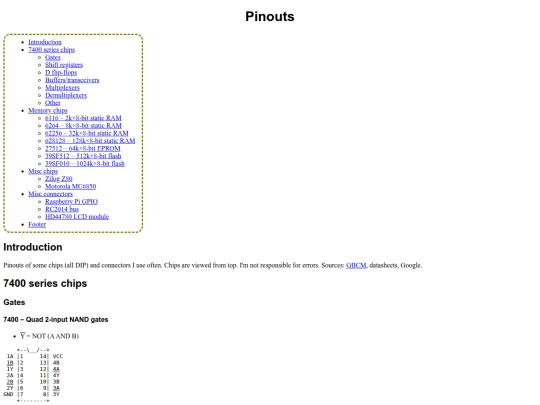pinouts screenshot