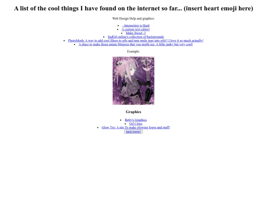 links screenshot