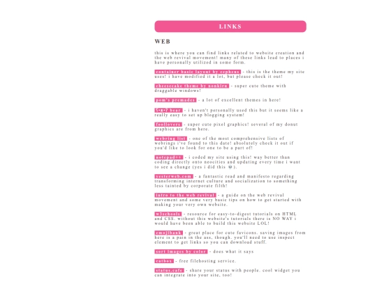 links screenshot