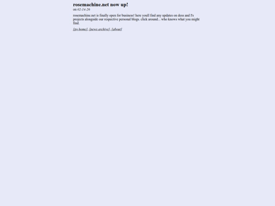 homepage/news/rosemachine-now-up screenshot