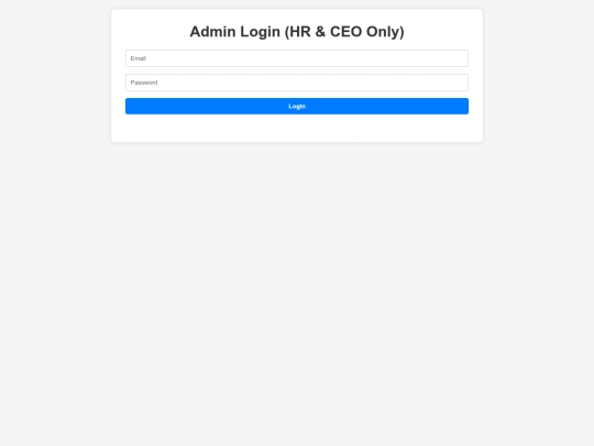 Employee/admin screenshot