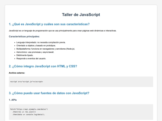 talleres/taller screenshot