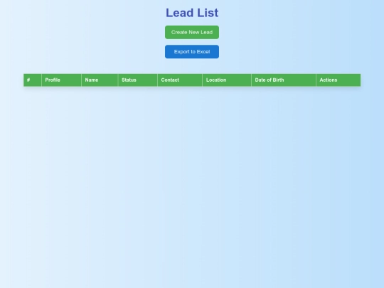 lead list screenshot