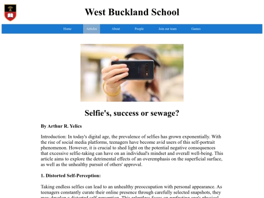 selfiesArticle screenshot
