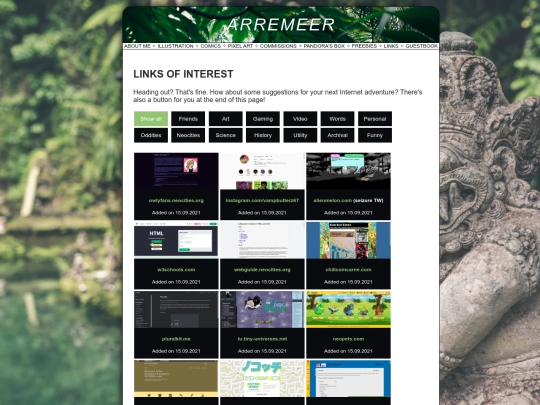 links screenshot