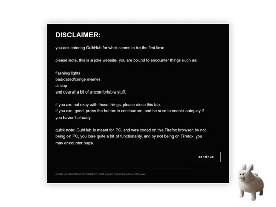 disclaimer screenshot