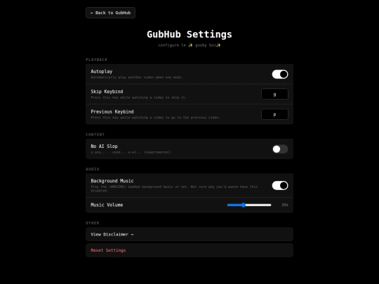 settings screenshot