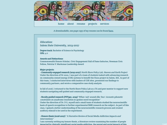 resume screenshot