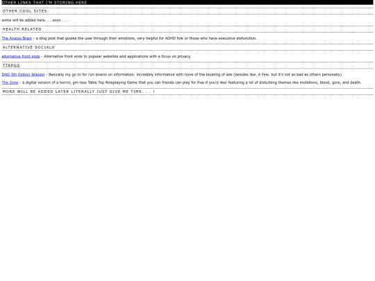 links/otherstuff screenshot