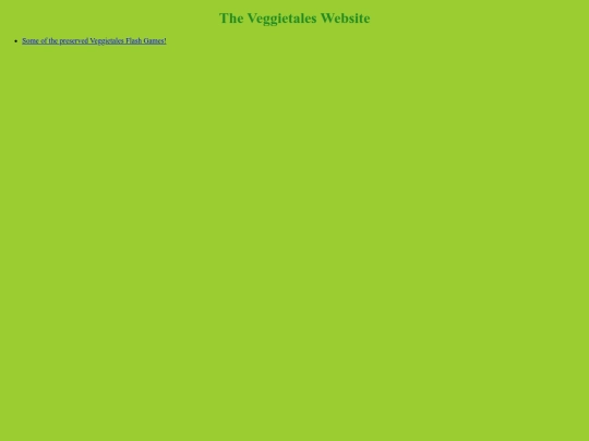 lost media/veggiewebsite screenshot