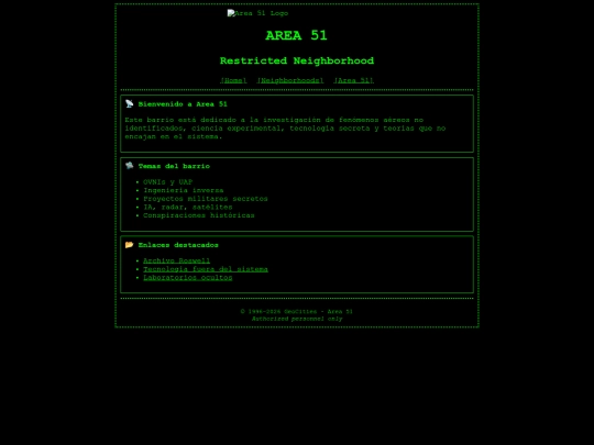 geocities/Area51/default screenshot