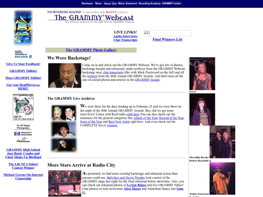 geocities/Nashville/grammy screenshot