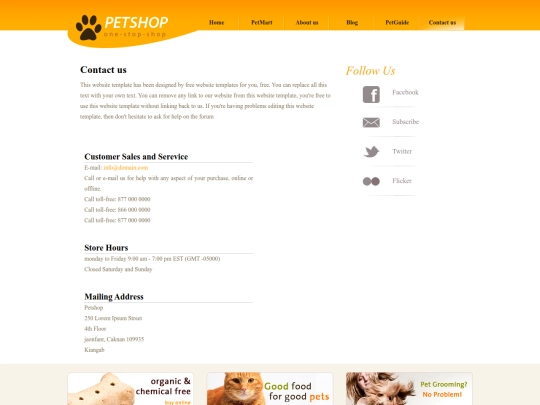 geocities/Petsburgh/petshop/contact screenshot