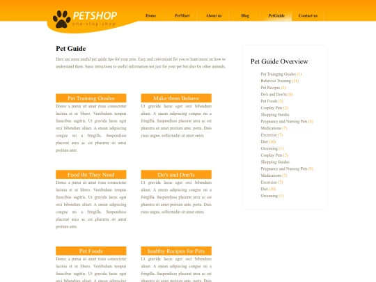 geocities/Petsburgh/petshop/petguide screenshot